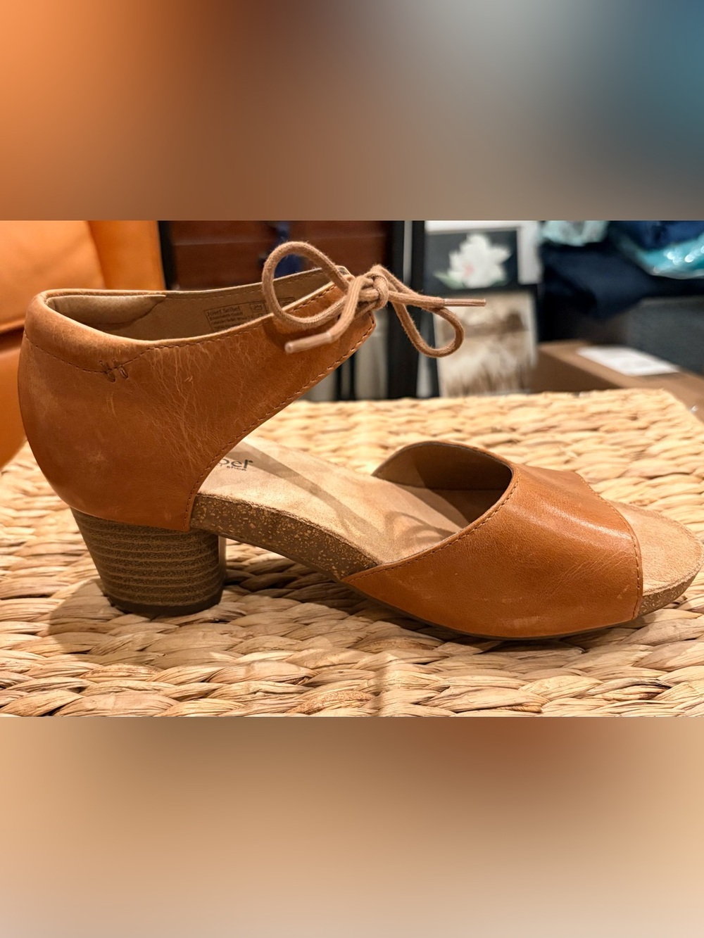 Josef Seibel Brown Leather Lace-Up Sandals EU Size 38 “Rose 23” style with heel